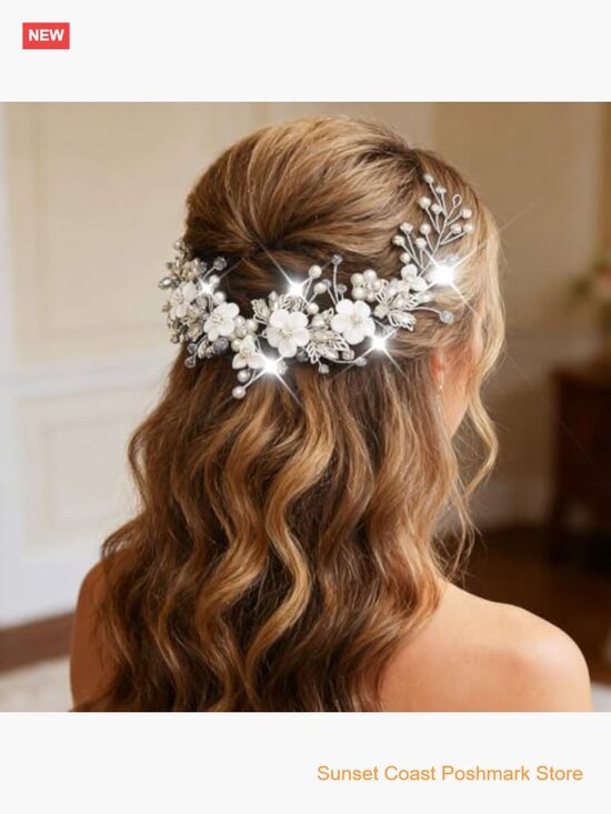 Flower Bride Wedding Hair Vine Headpiece Bridal Hair Accessories main image 5